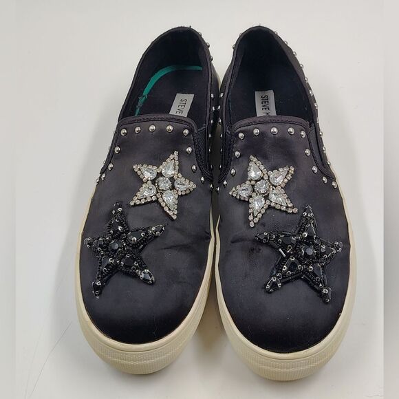 Steve Madden Rhinestone Bead Star Embellished Slip-On Sneakers Sz 9 - Picture 6 of 16